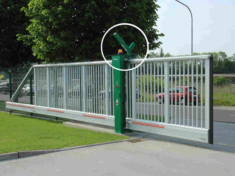 security fence with integrated sliding gate